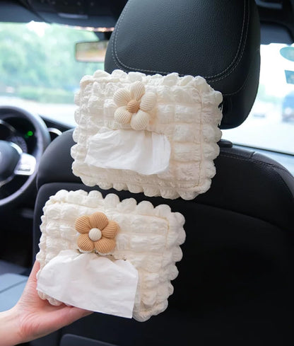 Car Tissue Holder - Mask Holder for Car - Daisy Flower Car Tissue Box Holder