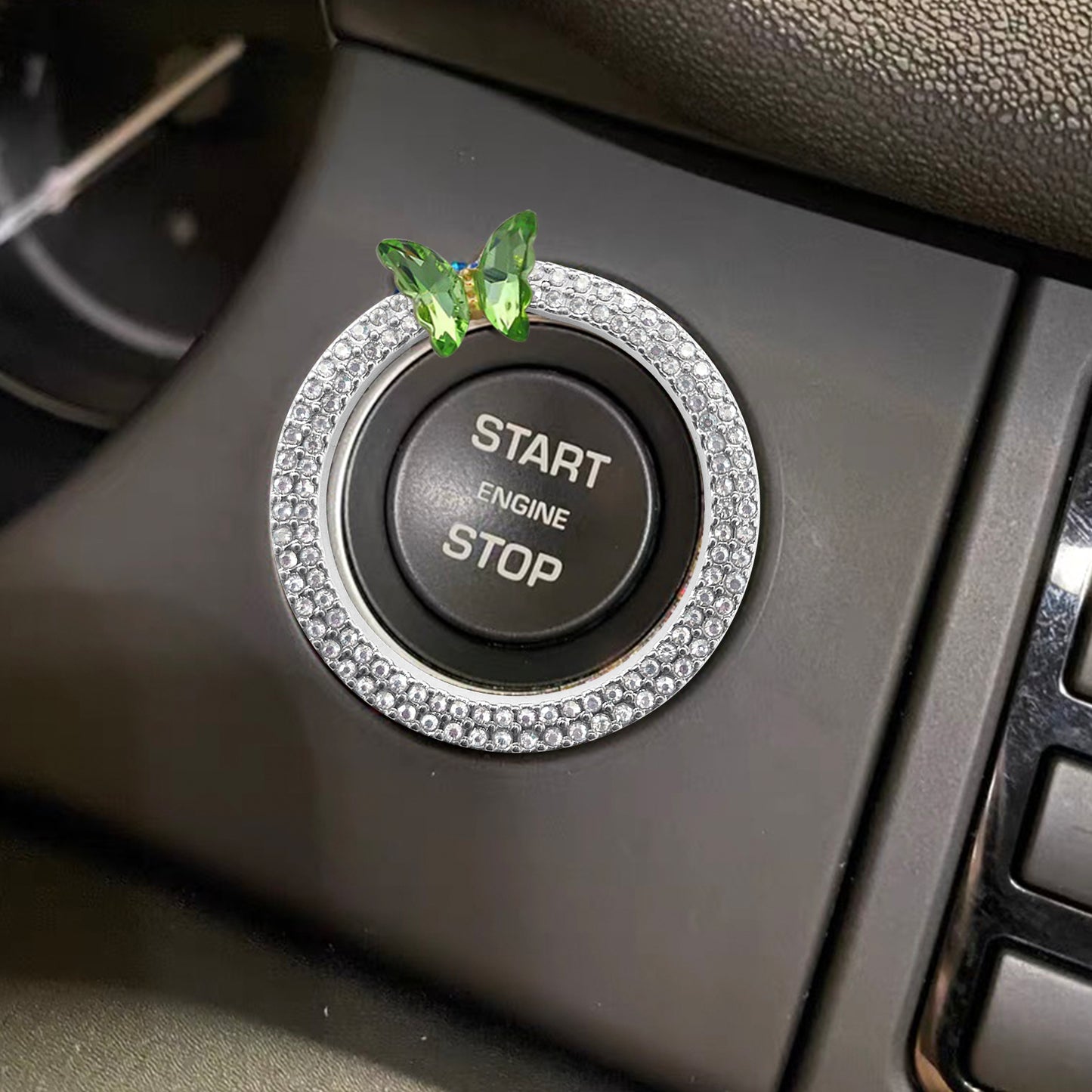 Green Butterfly Car Bling Ring Emblem - Car Accessories for Wowen