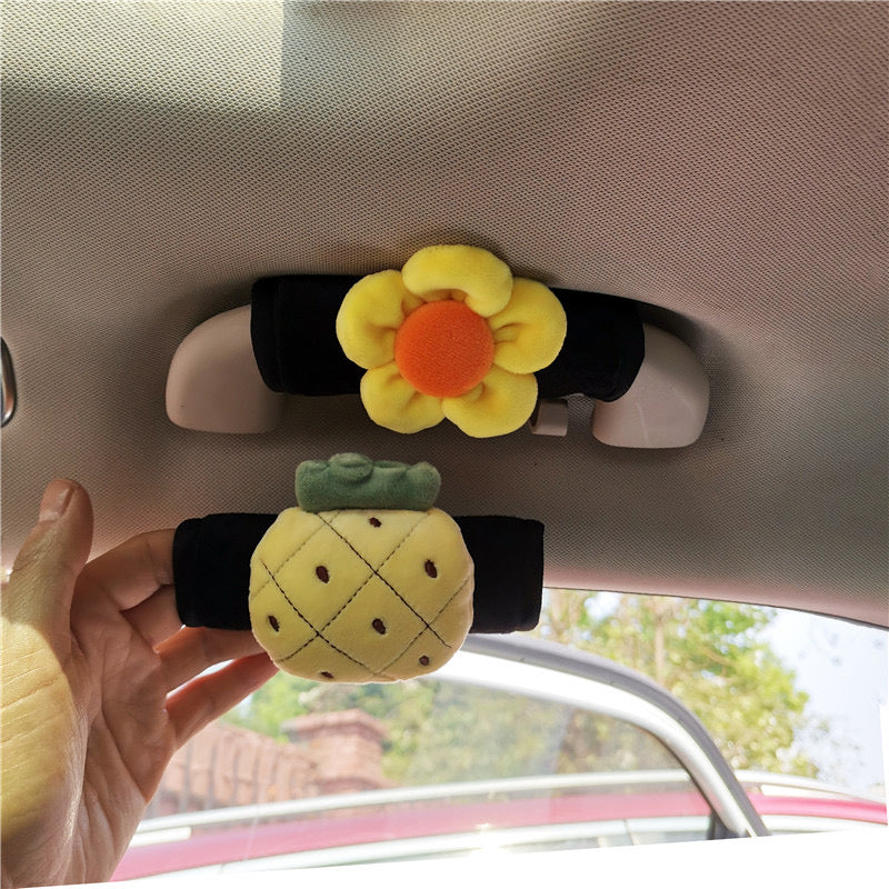 Set of 2 Cover, Cute Interior Padded Roof Handle Cover, Velcro Fastning, Car Accessories