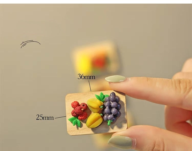 Mini Fruit Plate Fridge Magnets - Refrigerator - Creative Magnet - Magnet