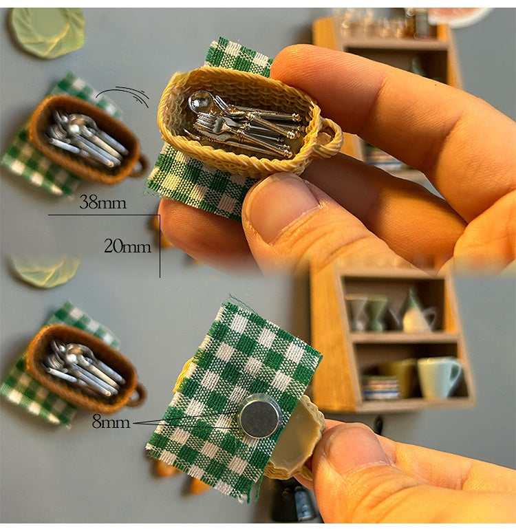 Mini Cutlery Storage Basket Fridge Magnets - Refrigerator - Creative Magnet - Magnet